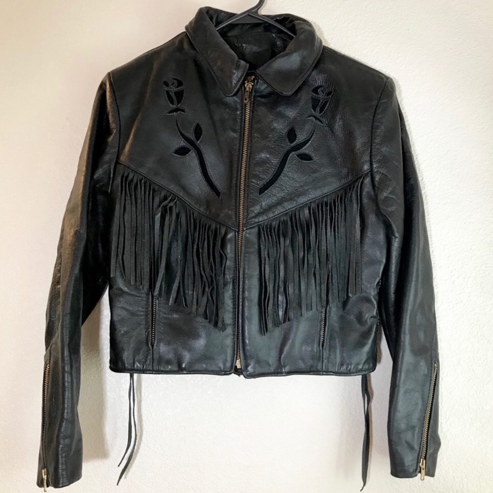 SOLD Protech Genuine Leather Fringe Jacket Vintage